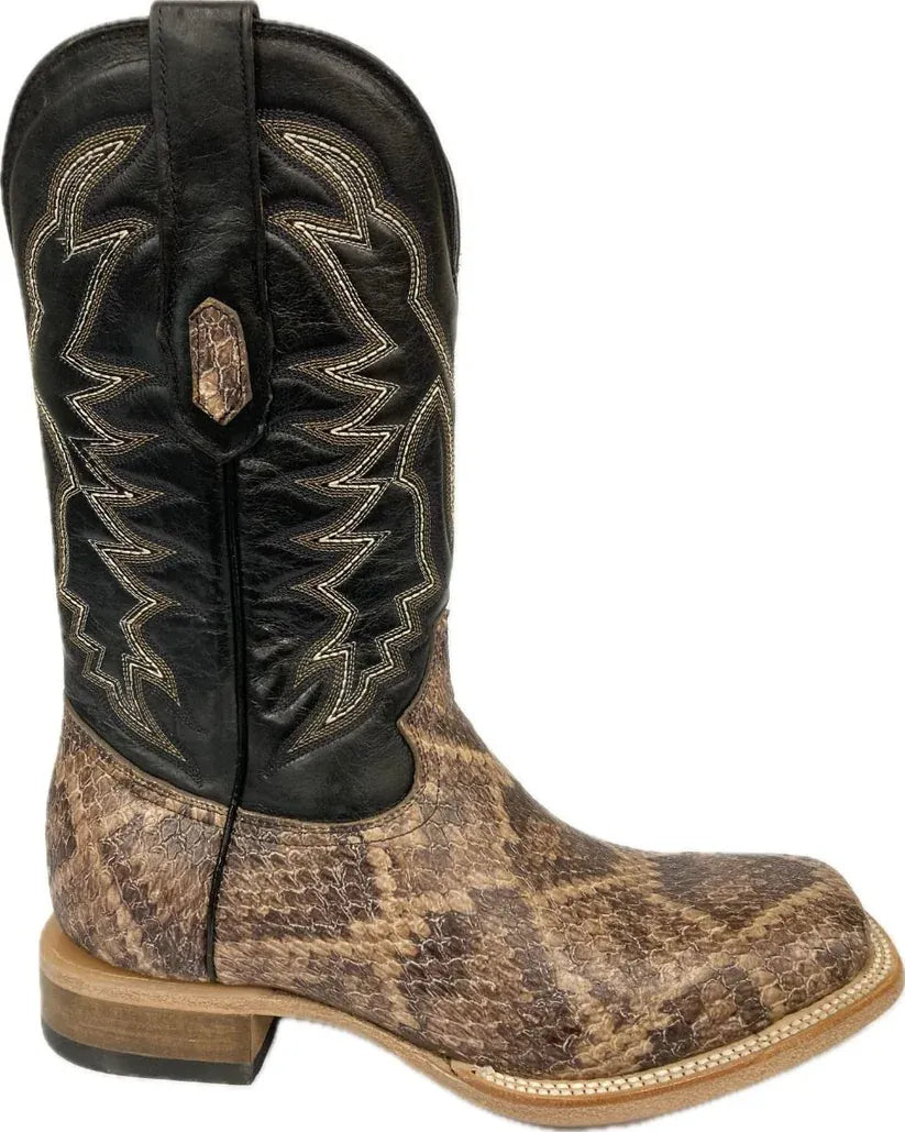 Cowtown Boots Boots Cowtown Men's Brown Cowhide Rattlesnake Print Western Boots Q6715