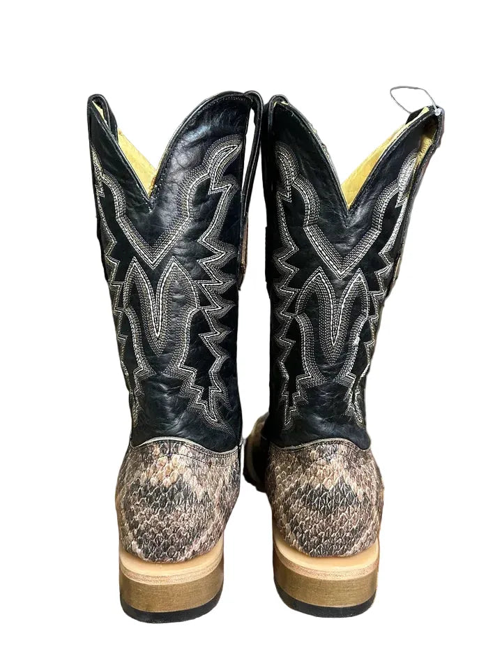 Cowtown Boots Boots Cowtown Men's Brown Cowhide Rattlesnake Print Western Boots Q6715