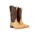 Cowtown Boots Boots Cowtown Men's Oryx Tan Cowhide Ostrich Print Western Boots Q6077