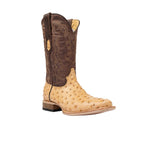 Cowtown Boots Boots Cowtown Men's Oryx Tan Cowhide Ostrich Print Western Boots Q6077