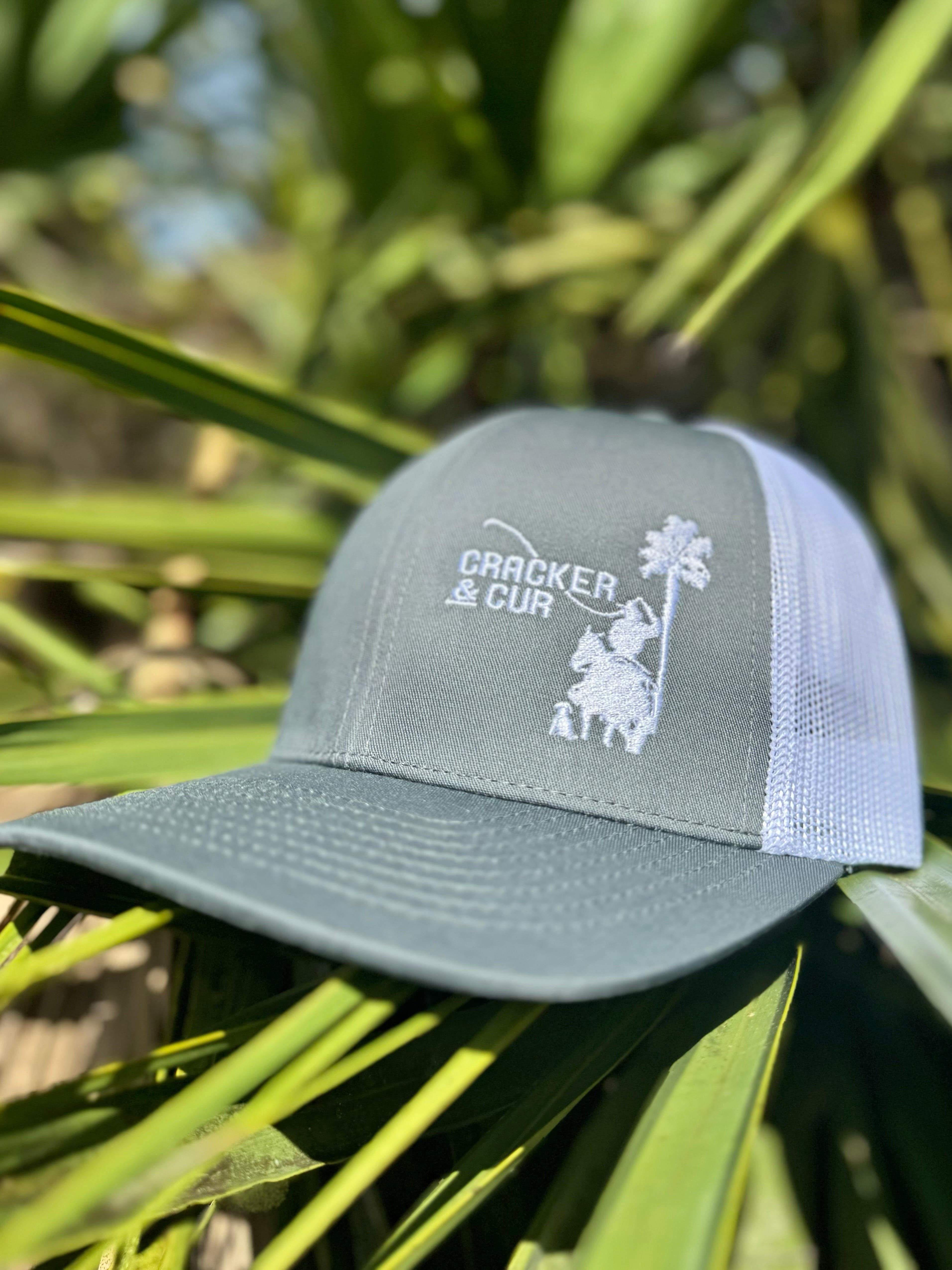 Cracker and Cur hat Side Logo Hat - Charcoal/White