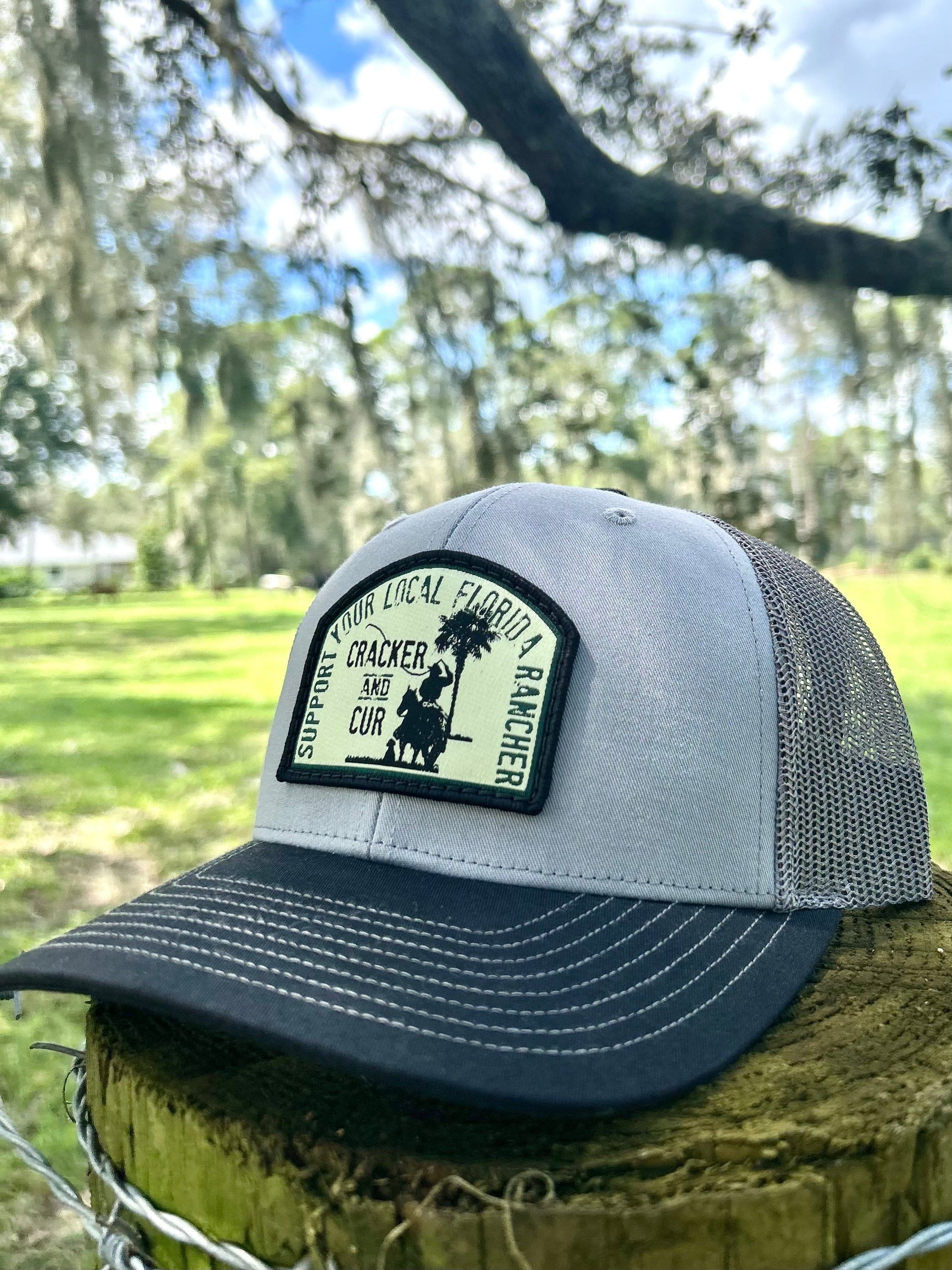 Cracker and Cur Hats Local Florida Patch Hat - Grey/Charcoal/Black