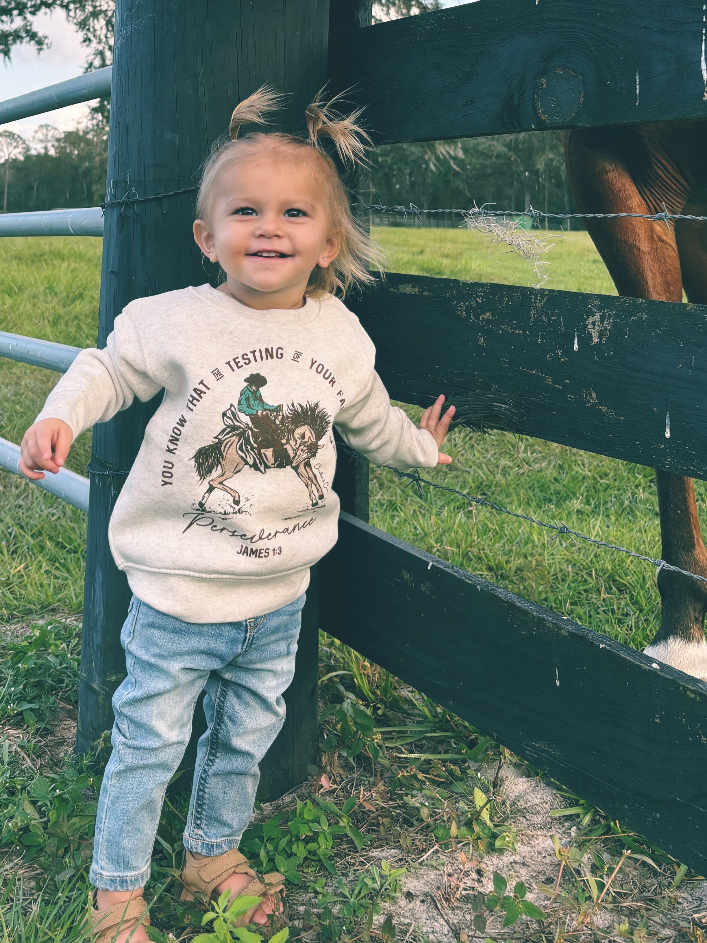 Cracker and Cur outerwear Toddler Perseverance Sweatshirt- Natural