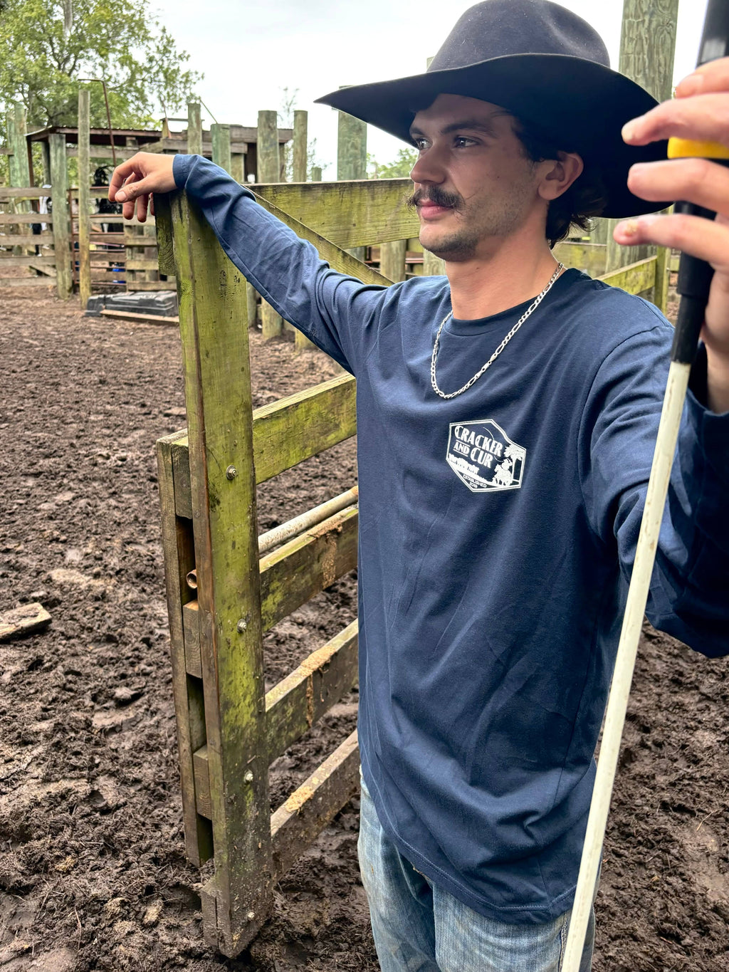 Cracker and Cur Shirts Florida Brands Long Sleeve- Midnight Navy