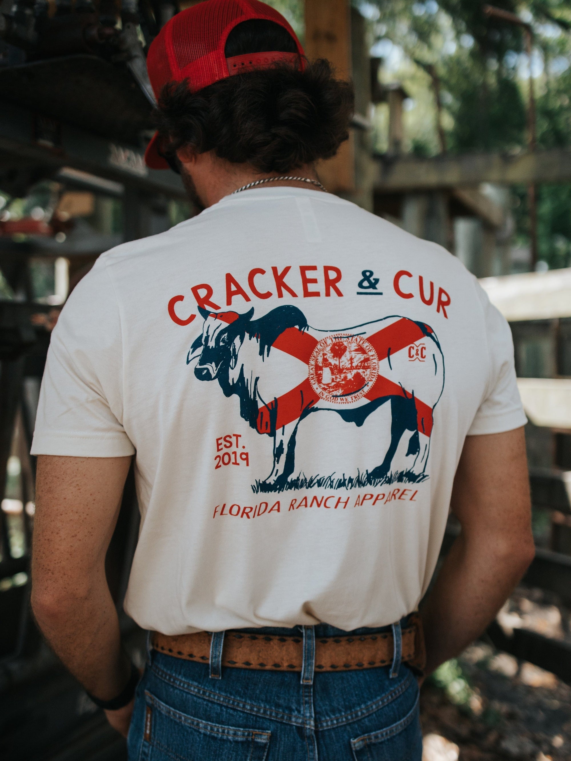 Cracker and Cur Shirts Florida Flag Brahma- Natural