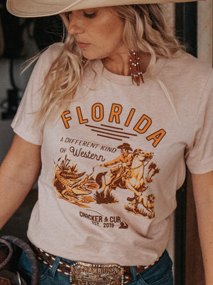 Cracker and Cur Shirts Florida Western 2.0 - Peach
