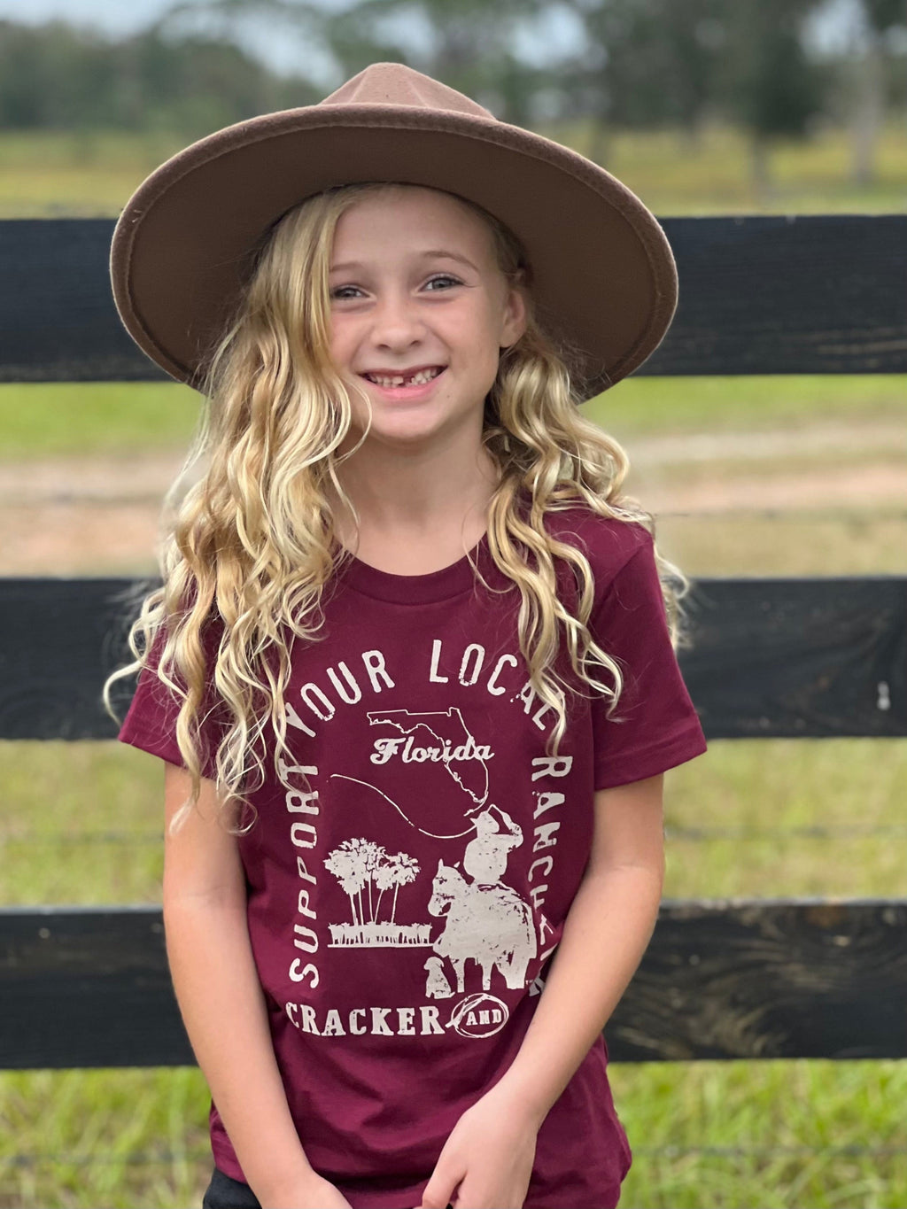 Cracker and Cur Shirts Youth Local Rancher- Maroon
