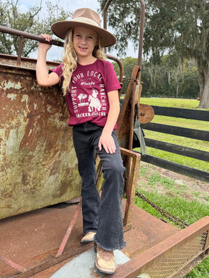 Cracker and Cur Shirts Youth Local Rancher- Maroon