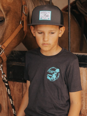 Cracker and Cur Shirts Youth Neon Lights- Dark Grey