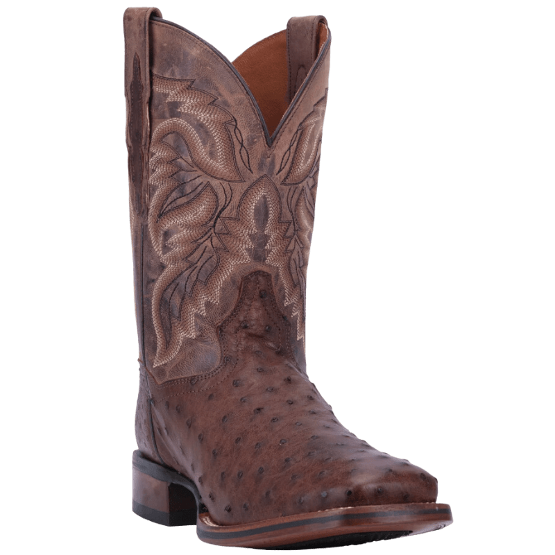 Dan Post Boots Dan Post Men's Alamosa Chocolate Full Quill Ostrich Exotic Boots DP3875