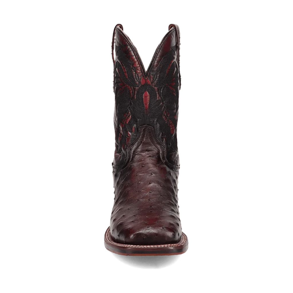 DAN POST Boots Dan Post Men's Black Cherry Alamosa Ostrich Exotic Western Boots DP5012