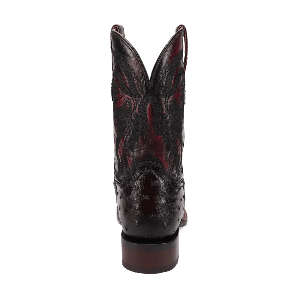 DAN POST Boots Dan Post Men's Black Cherry Alamosa Ostrich Exotic Western Boots DP5012