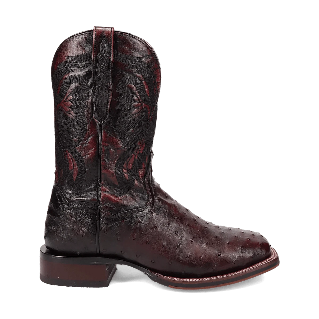 DAN POST Boots Dan Post Men's Black Cherry Alamosa Ostrich Exotic Western Boots DP5012