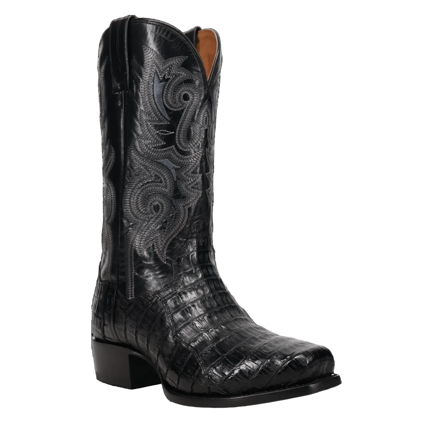 DAN POST Boots Dan Post Men's Black Zandor Caiman Exotic Western Boots DP7132