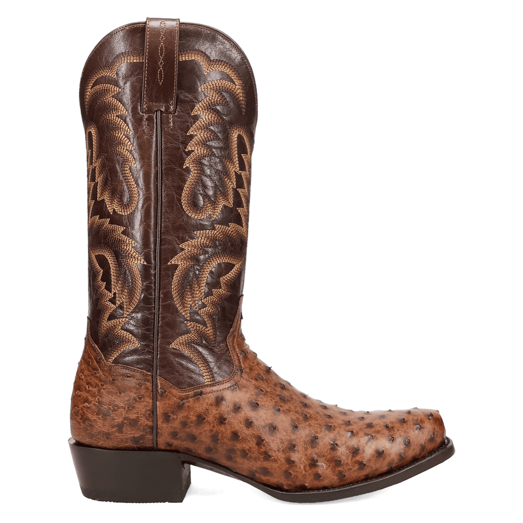 DAN POST Boots Dan Post Men's Brass Marco Full Quill Ostrich Exotic Boots DP7063