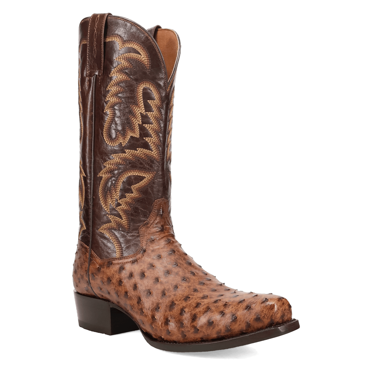 DAN POST Boots Dan Post Men's Brass Marco Full Quill Ostrich Exotic Boots DP7063