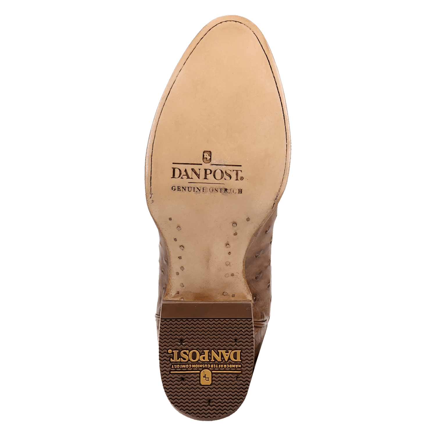 DAN POST Boots Dan Post Men's Brown Gauge Full Quill Ostrich Exotic Western Boots DP7130