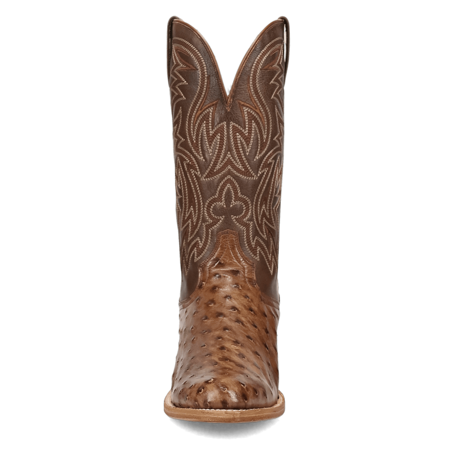 DAN POST Boots Dan Post Men's Brown Gauge Full Quill Ostrich Exotic Western Boots DP7130