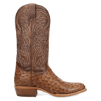 DAN POST Boots Dan Post Men's Brown Gauge Full Quill Ostrich Exotic Western Boots DP7130