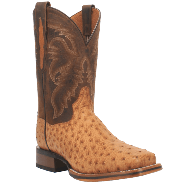 Justin full quill top ostrich boots square toe