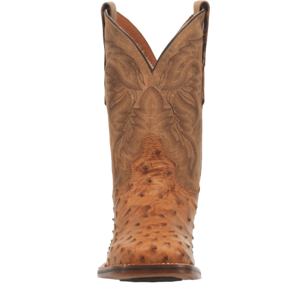 DAN POST Boots Dan Post Men's Saddle Tan Alamosa Full Quill Ostrich Exotic Boots DP3876