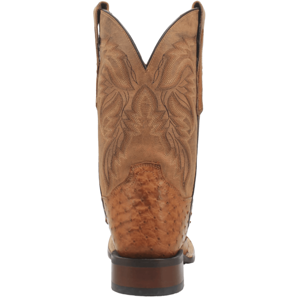 DAN POST Boots Dan Post Men's Saddle Tan Alamosa Full Quill Ostrich Exotic Boots DP3876