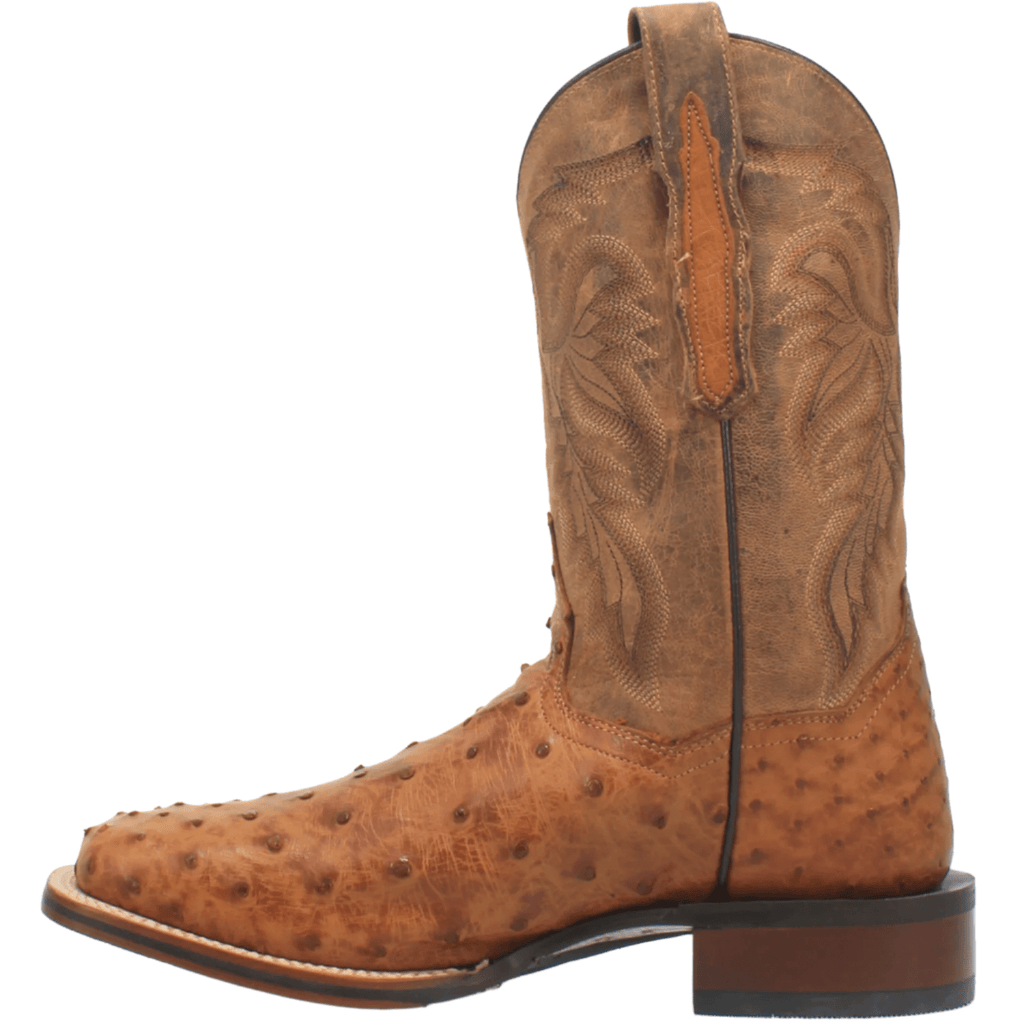 DAN POST Boots Dan Post Men's Saddle Tan Alamosa Full Quill Ostrich Exotic Boots DP3876
