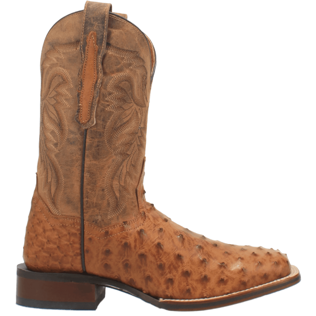 DAN POST Boots Dan Post Men's Saddle Tan Alamosa Full Quill Ostrich Exotic Boots DP3876