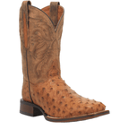 DAN POST Boots Dan Post Men's Saddle Tan Alamosa Full Quill Ostrich Exotic Boots DP3876