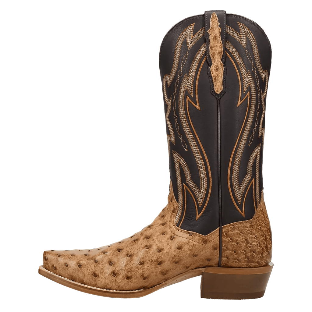 DAN POST Boots Dan Post Men's Tan Grit Full Quill Ostrich Exotic Boots DP7121