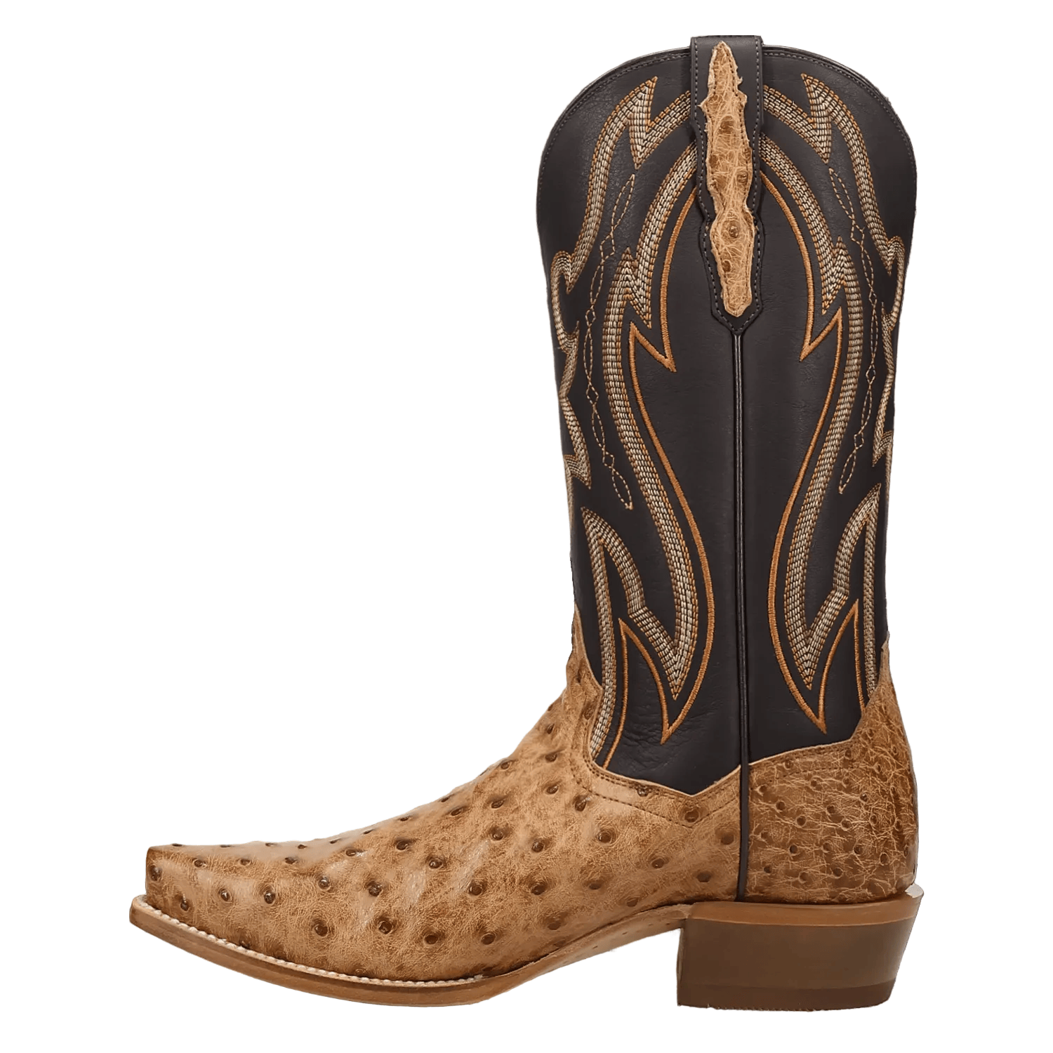 DAN POST Boots Dan Post Men's Tan Grit Full Quill Ostrich Exotic Boots DP7121