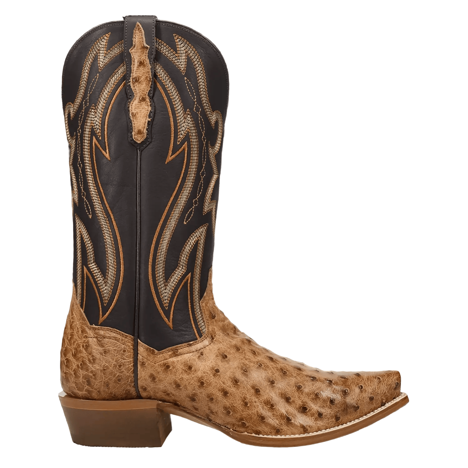 DAN POST Boots Dan Post Men's Tan Grit Full Quill Ostrich Exotic Boots DP7121