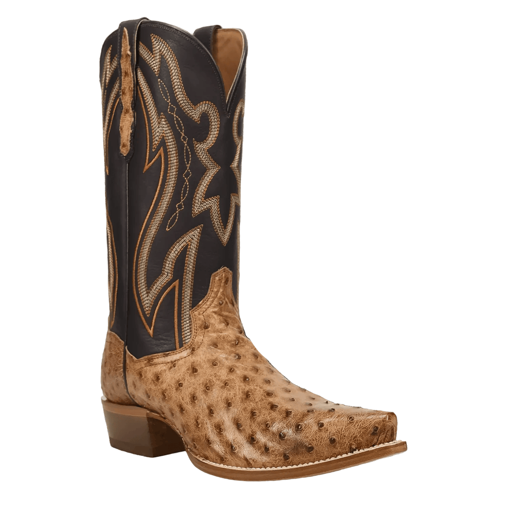 DAN POST Boots Dan Post Men's Tan Grit Full Quill Ostrich Exotic Boots DP7121