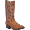 Dan Post Boots Dan Post Men's Tempe Saddle Brown/Chocolate Full Quill Ostrich Western Boots DP2323