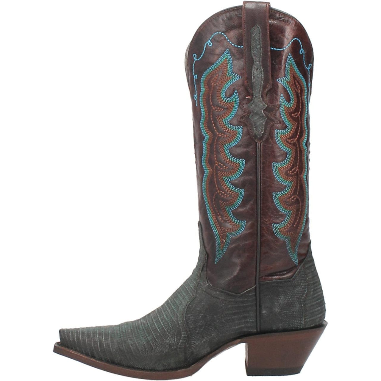 Dan Post Women's Drifter Turquoise/Brown Snip Toe Exotic Western