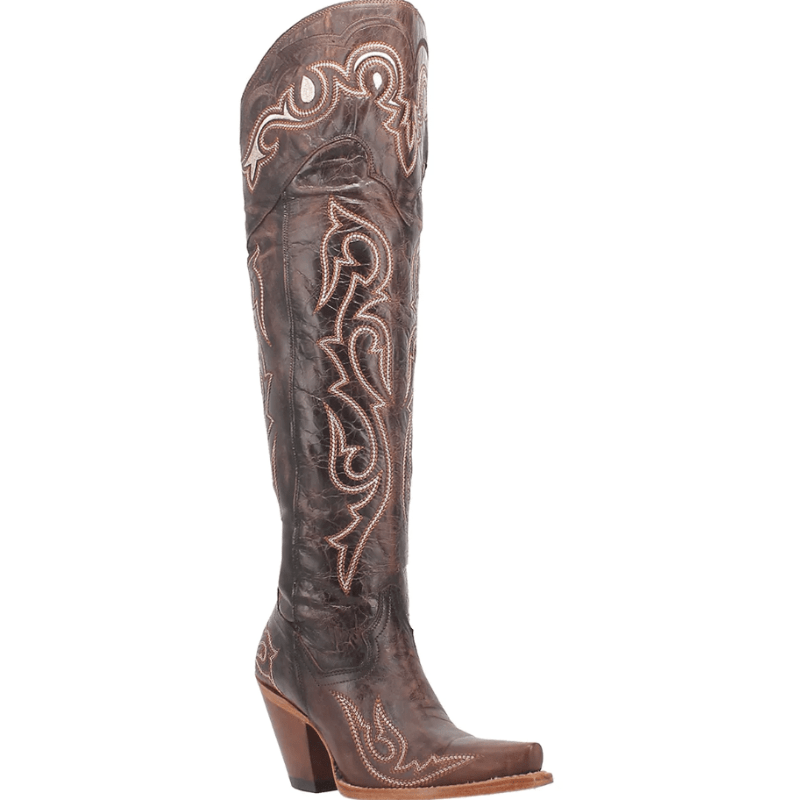 DAN POST Boots Dan Post Women's Kommotion Chocolate Leather 20" Western Boots DP4342