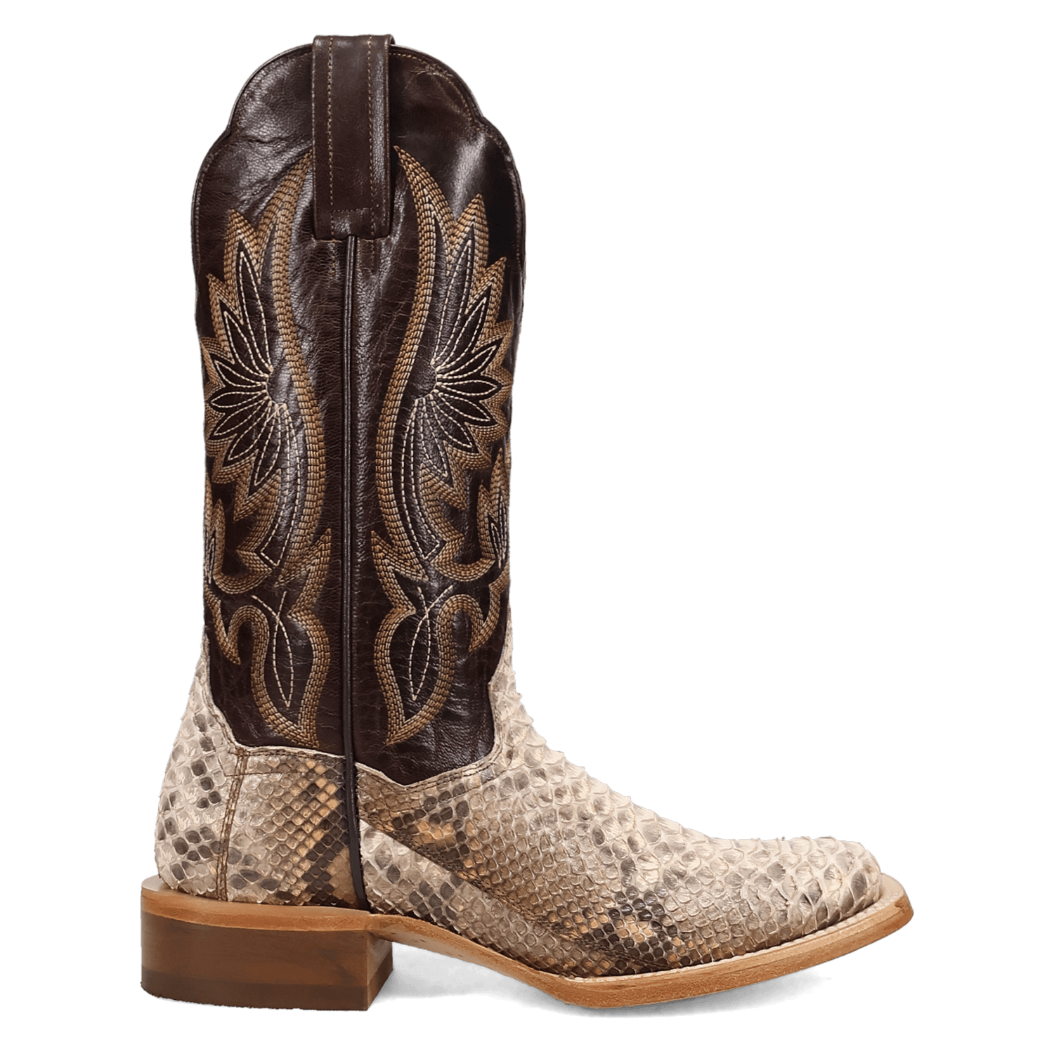 DAN POST Boots Dan Post Women's Natural/Chocolate Amara Python Exotic Boots DP5282