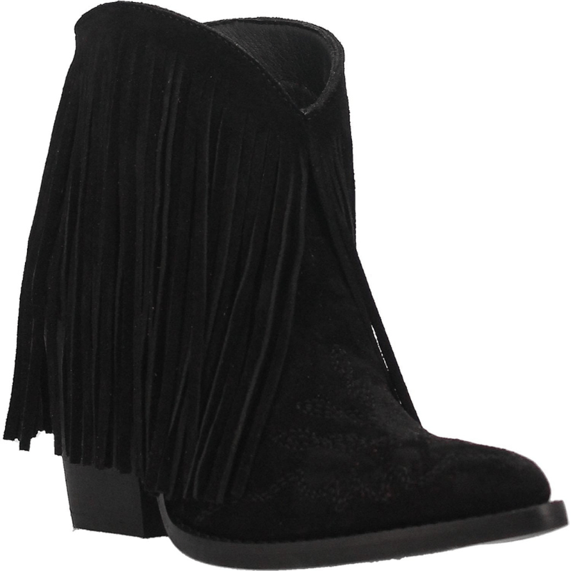 Womens black 2025 fringe boots