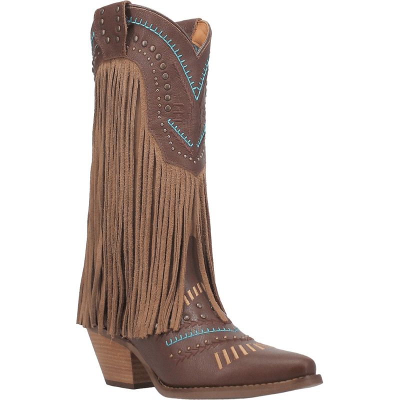 Dingo Boots Dingo Women's #Gypsy Brown Fringe Western Boots DI 737