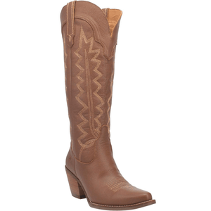 DINGO Boots Dingo Women's High Cotton Brown Leather Cowgirl Boots DI 936