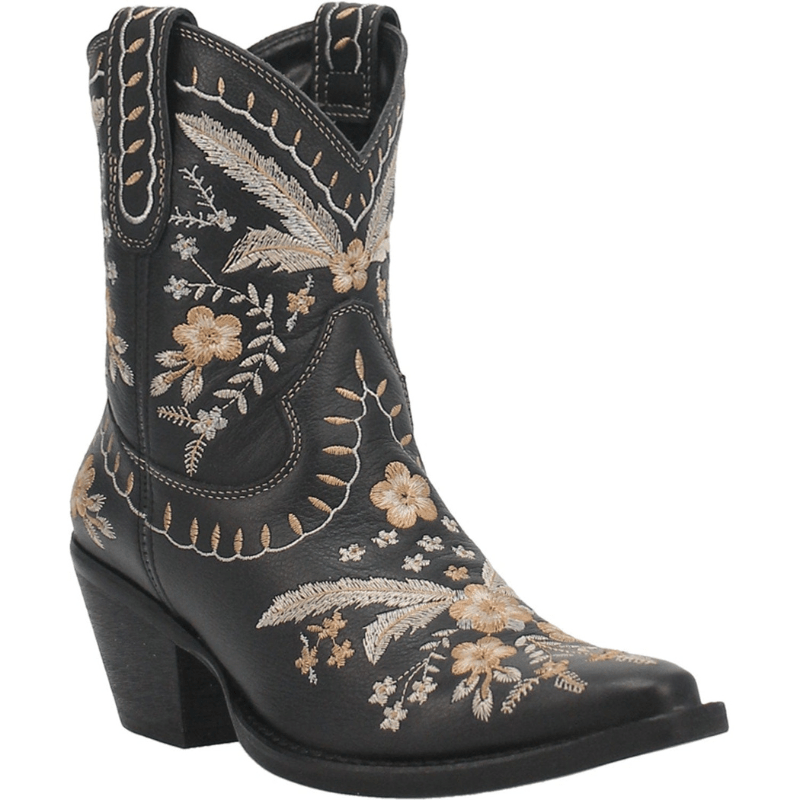 Dingo Boots Dingo Women's #Primrose Black Floral Ankle Western Booties DI 748