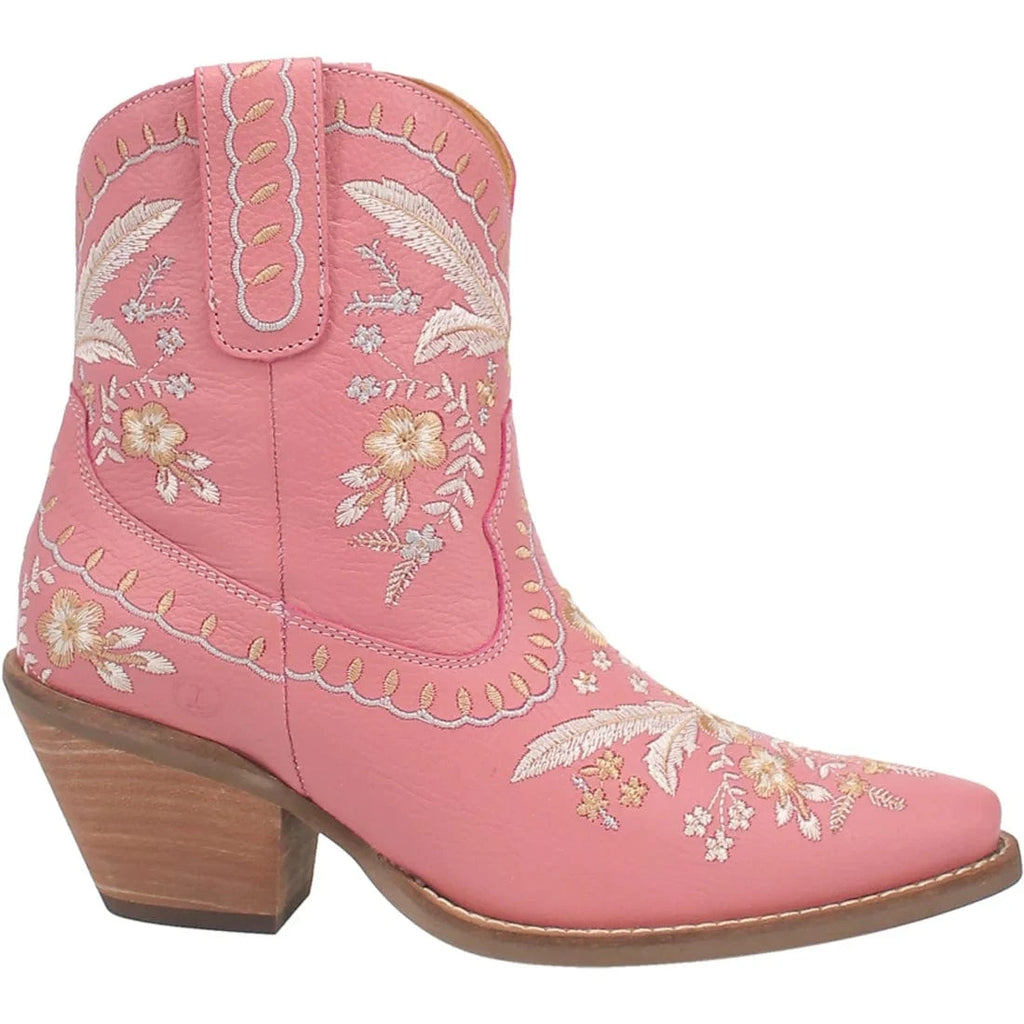 DINGO Boots Dingo Women's #Primrose Pink Floral Ankle Western Booties DI 748