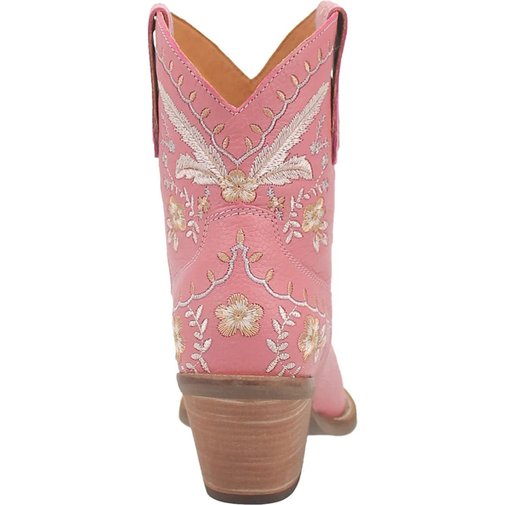 DINGO Boots Dingo Women's #Primrose Pink Floral Ankle Western Booties DI 748