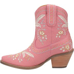 DINGO Boots Dingo Women's #Primrose Pink Floral Ankle Western Booties DI 748