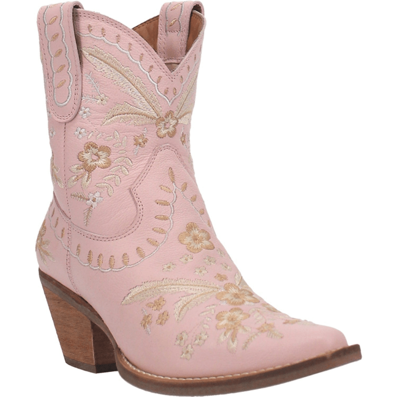 Dingo Women s Primrose Pink Floral Ankle Western Booties DI 748 Russell s Western Wear Inc