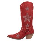 DINGO Boots Dingo Women's Red Lucky Stars Suede Leather Western Boots DI2350-RD