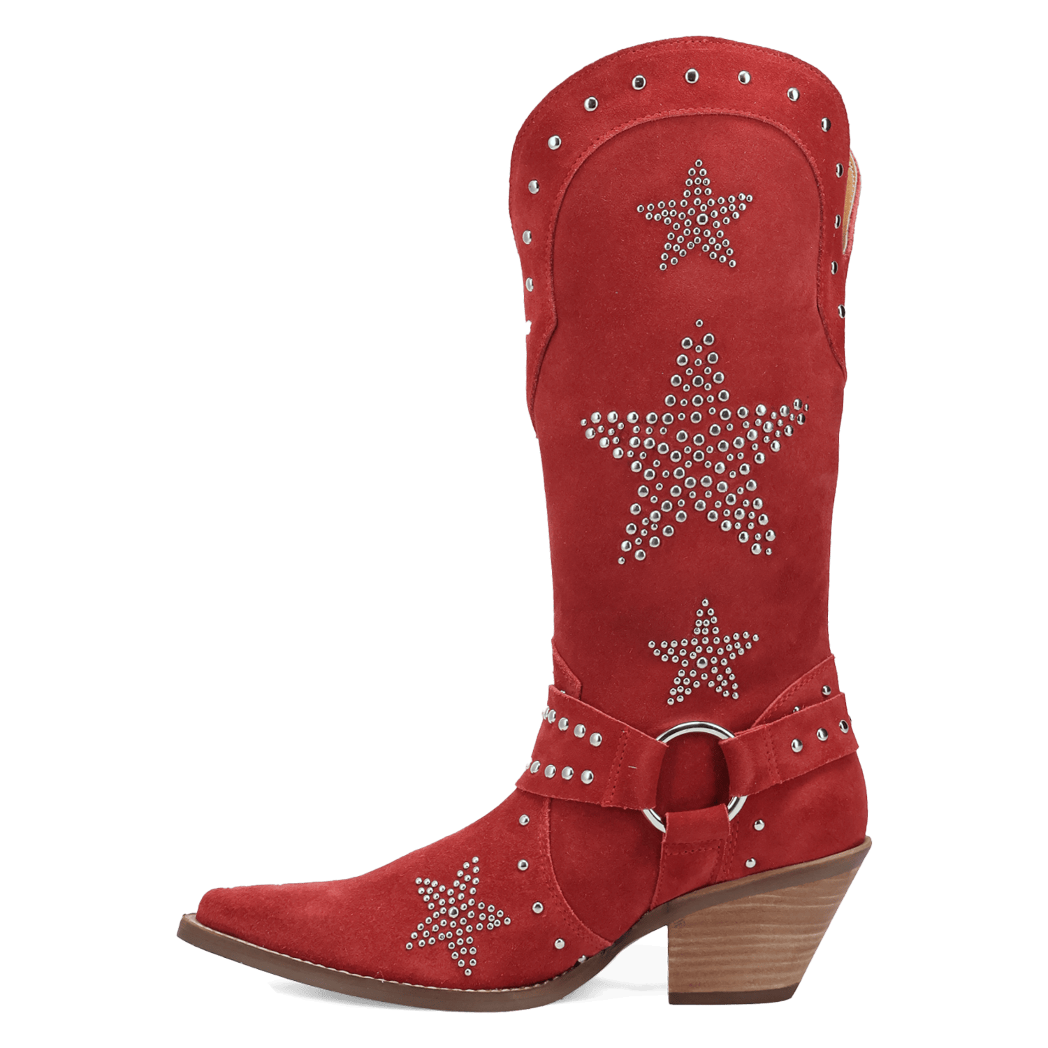 DINGO Boots Dingo Women's Red Lucky Stars Suede Leather Western Boots DI2350-RD