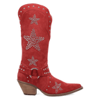 DINGO Boots Dingo Women's Red Lucky Stars Suede Leather Western Boots DI2350-RD