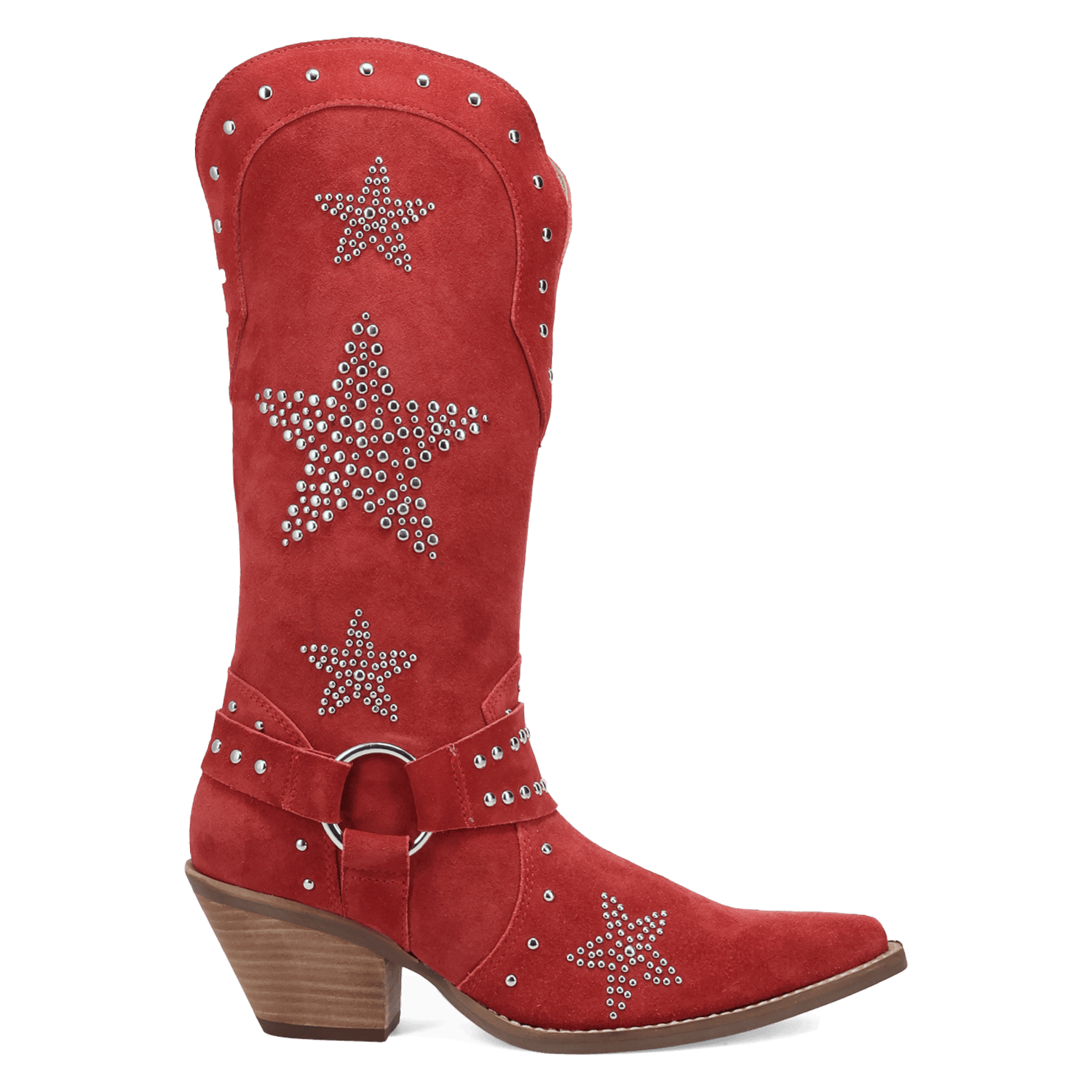 DINGO Boots Dingo Women's Red Lucky Stars Suede Leather Western Boots DI2350-RD