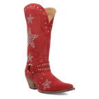 DINGO Boots Dingo Women's Red Lucky Stars Suede Leather Western Boots DI2350-RD